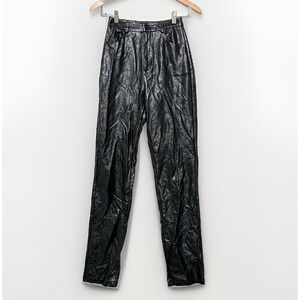 White Fox Patent Faux Leather Pants‎